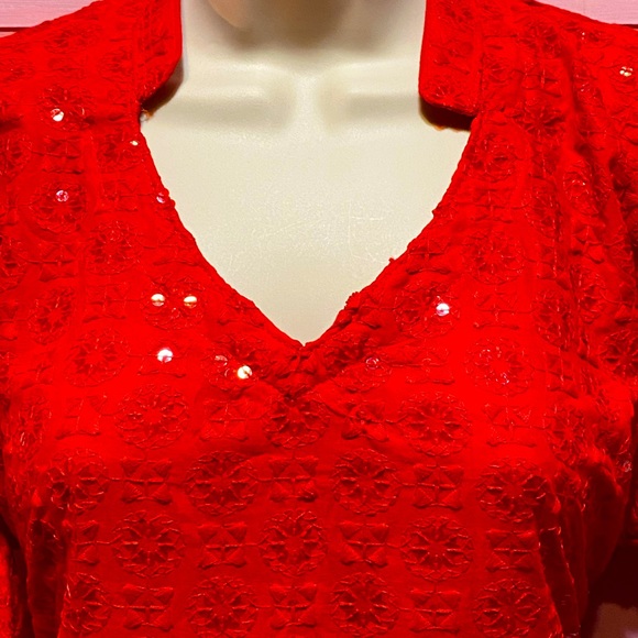 Brand new from India. Long red sequin dress US size 12 - Picture 3 of 16